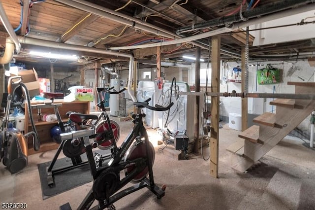 view of unfinished basement