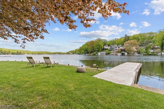 229A Squaw Trl, Hopatcong Boro, NJ 07821 - dock area featuring a water view and a yard
