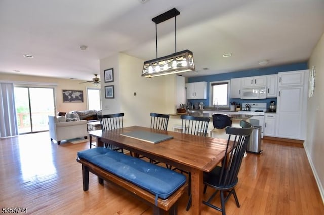 1 Wimbledon Dr Unit 3, Vernon Twp, NJ 07462 - dining space with light wood finished floors, ceiling fan, baseboards, and recessed lighting