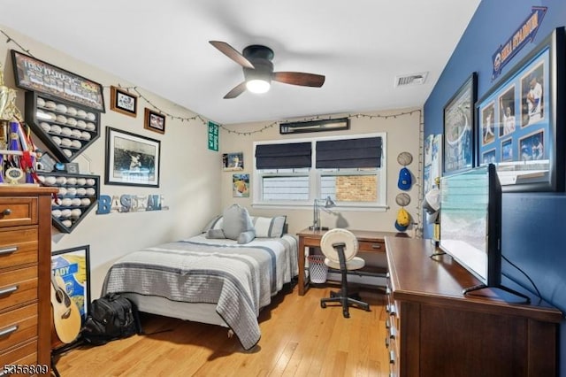 96 Belmont Ave, Cranford Twp, NJ 07016 - bedroom with light wood-type flooring and a ceiling fan