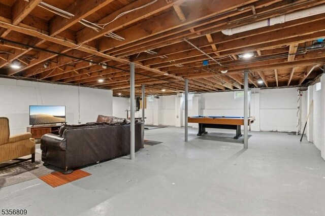 96 Belmont Ave, Cranford Twp, NJ 07016 - basement featuring billiards table