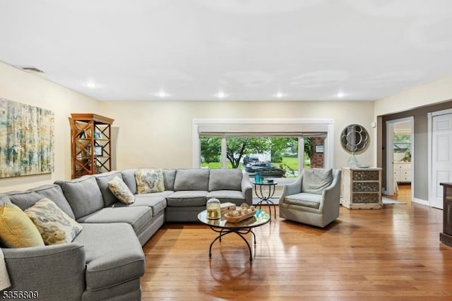 96 Belmont Ave, Cranford Twp, NJ 07016 - living room with hardwood / wood-style flooring and recessed lighting