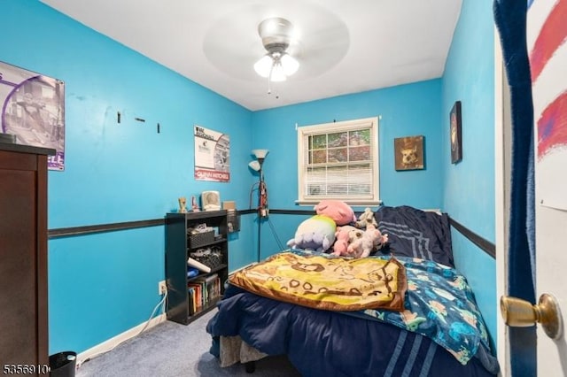 8 Hillside Ter, Green Twp, NJ 07821 - bedroom with carpet floors, a ceiling fan, and baseboards