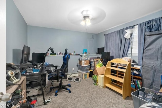 8 Hillside Ter, Green Twp, NJ 07821 - home office featuring carpet and ceiling fan