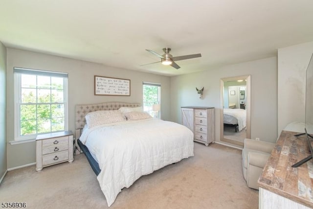 269 Edgeware Ct, Franklin Twp, NJ 08873 - bedroom featuring light carpet, baseboards, and ceiling fan