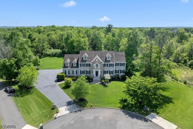 28 Handler Ct, Montgomery Twp, NJ 08502 - aerial view of property and surrounding area with a heavily wooded area
