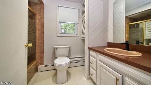 29 Oldham Rd, Wayne Twp, NJ 07470 - full bathroom featuring baseboard heating, toilet, and vanity