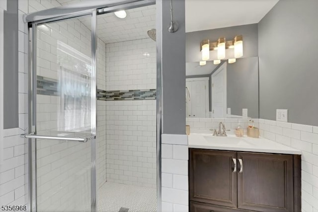 42 Mountain Ave, Mendham Boro, NJ 07945 - bathroom with a stall shower and vanity