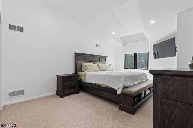 21 Stepping Rdg, North Caldwell Boro, NJ 07006 - bedroom with vaulted ceiling, light carpet, baseboards, and recessed lighting