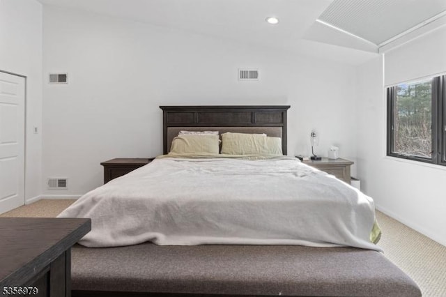 21 Stepping Rdg, North Caldwell Boro, NJ 07006 - carpeted bedroom with baseboards, lofted ceiling, and recessed lighting