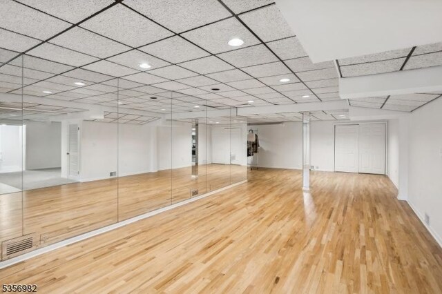 11 Kerby Ln, Mendham Boro, NJ 07945 - basement with wood finished floors, recessed lighting, and baseboards