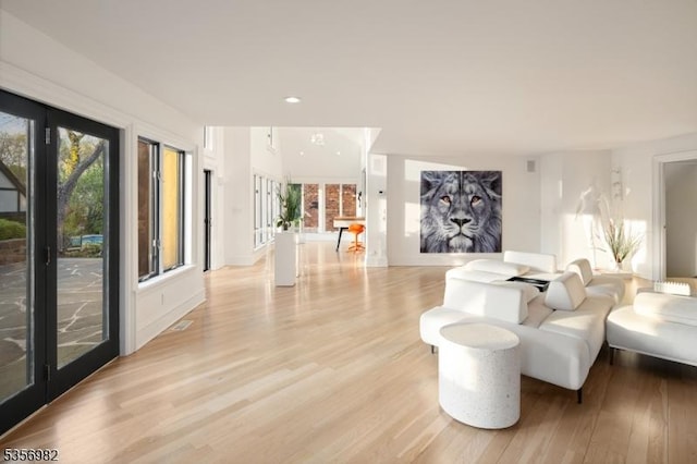 11 Kerby Ln, Mendham Boro, NJ 07945 - living area with light wood-style floors and recessed lighting