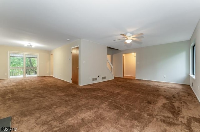 60 Dewey Ave, High Bridge Boro, NJ 08829 - carpeted empty room with a ceiling fan and baseboards