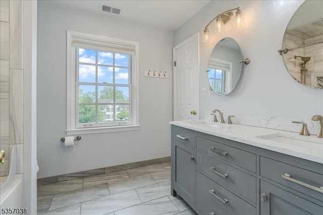 16 Dorset Ln, Andover Twp, NJ 07848 - full bathroom with double vanity and marble finish floors