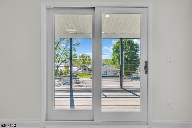 162 Lakeside Blvd, Hopatcong Boro, NJ 07843 - doorway to outside with healthy amount of natural light and baseboards