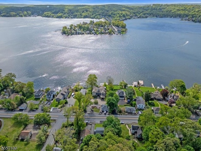 162 Lakeside Blvd, Hopatcong Boro, NJ 07843 - aerial view of property and surrounding area with a nearby body of water, nearby suburban area, and a forest