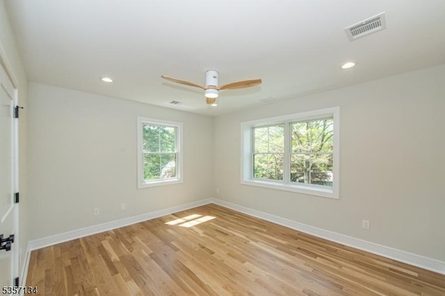 157 Meyersville Rd, Chatham Twp, NJ 07928 - unfurnished room featuring baseboards, light wood-style flooring, ceiling fan, and recessed lighting