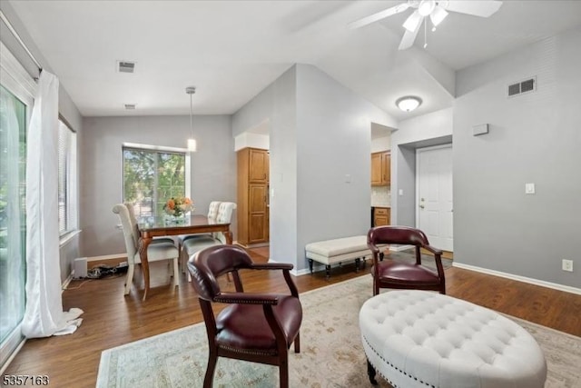 48 Spruce Ct, Bedminster Twp, NJ 07921 - living room featuring light wood-style flooring, ceiling fan, baseboards, and lofted ceiling