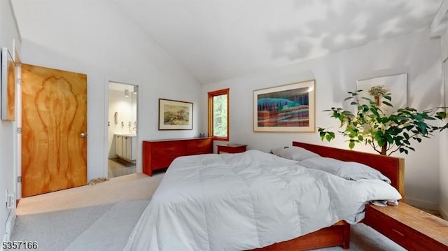 15 Pschorn Ln, Hillsborough Twp, NJ 08844 - bedroom with high vaulted ceiling, carpet, and ensuite bath