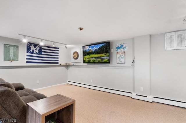 642 Succasunna Rd, Mount Arlington Boro, NJ 07850 - carpeted living room with track lighting and baseboards