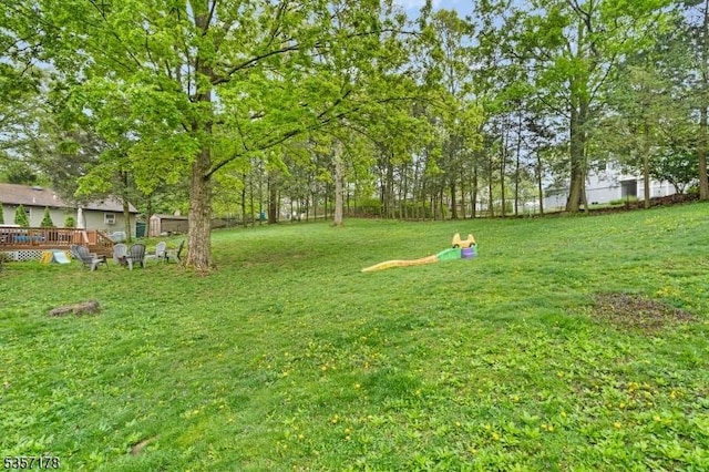 642 Succasunna Rd, Mount Arlington Boro, NJ 07850 - view of green lawn featuring a deck