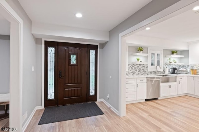 276 River Dr, River Vale Twp, NJ 07675 - foyer with light wood finished floors, recessed lighting, and baseboards