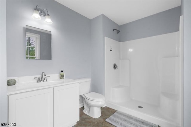 56 Anthony Rd, Lebanon Twp, NJ 08826 - bathroom featuring a shower, vanity, and toilet