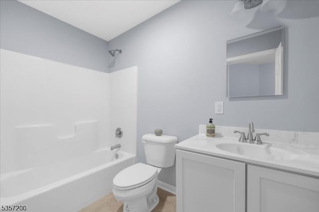 56 Anthony Rd, Lebanon Twp, NJ 08826 - full bath with toilet, vanity, bathtub / shower combination, tile patterned floors, and baseboards