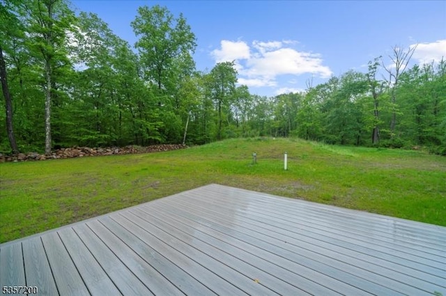 56 Anthony Rd, Lebanon Twp, NJ 08826 - wooden terrace featuring a yard and a forest view