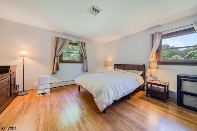 125 Flanders-Drakestown Rd, Mount Olive Twp, NJ 07836 - bedroom featuring a baseboard heating unit and light wood-type flooring