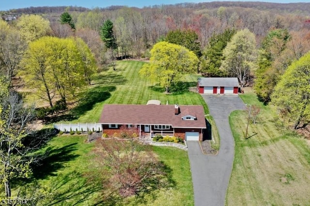 125 Flanders-Drakestown Rd, Mount Olive Twp, NJ 07836 - aerial view of property and surrounding area featuring a heavily wooded area