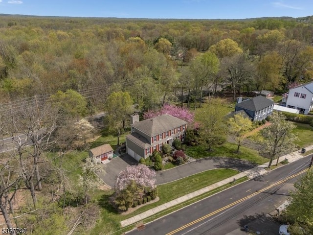 aerial view of a heavily wooded area