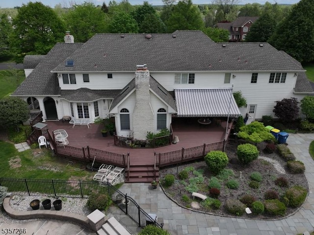533 Horizon Way, Branchburg Twp, NJ 08853 - back of house featuring a chimney and a deck