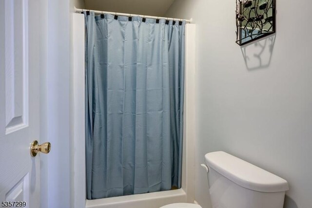 902 Sprout Hill Rd, Hampton Twp, NJ 07860 - full bath with toilet and shower / bath combo with shower curtain