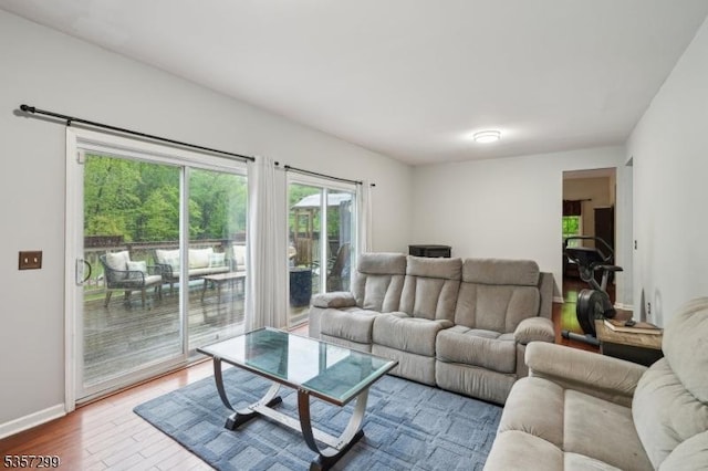 902 Sprout Hill Rd, Hampton Twp, NJ 07860 - living area with wood finished floors and baseboards