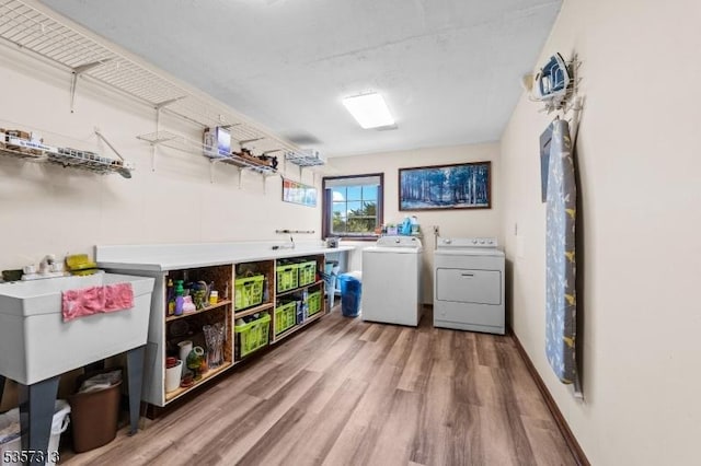 1602 Harbourton Rocktown Rd, Hopewell Twp, NJ 08530 - laundry room featuring washing machine and clothes dryer and light wood-style flooring