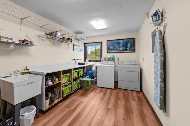 1602 Harbourton Rocktown Rd, Hopewell Twp, NJ 08530 - laundry area featuring washing machine and clothes dryer and light wood-style floors