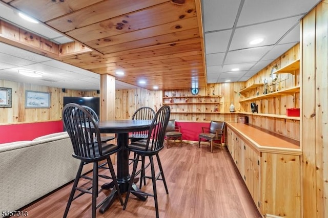 1602 Harbourton Rocktown Rd, Hopewell Twp, NJ 08530 - dining room with wood finished floors and wood walls