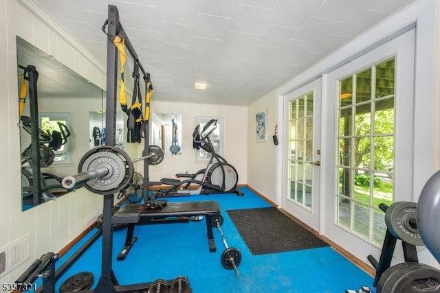 view of exercise area