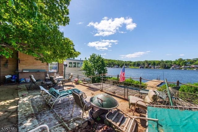 31 Cove Rd, Jefferson Twp, NJ 07849 - view of patio / terrace with a water view