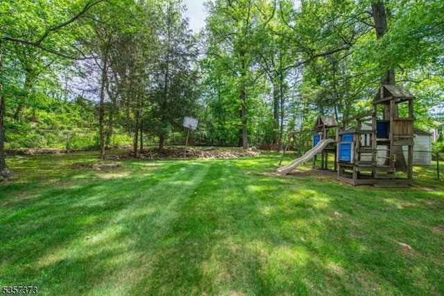 view of yard featuring a playground