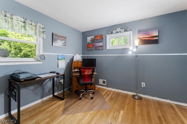 39 Circle Dr, Rockaway Twp, NJ 07866 - office featuring wood finished floors, plenty of natural light, and baseboards