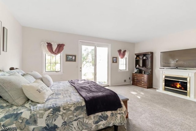 6 Wintermute Farm Ln, Tewksbury Twp, NJ 08833 - bedroom with a glass covered fireplace and carpet