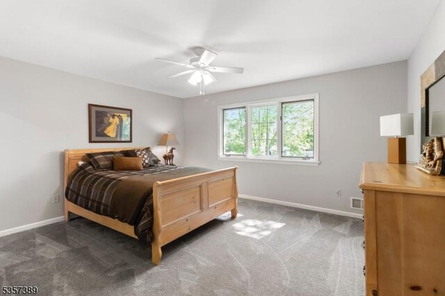 6 Wintermute Farm Ln, Tewksbury Twp, NJ 08833 - bedroom with baseboards, carpet, and a ceiling fan