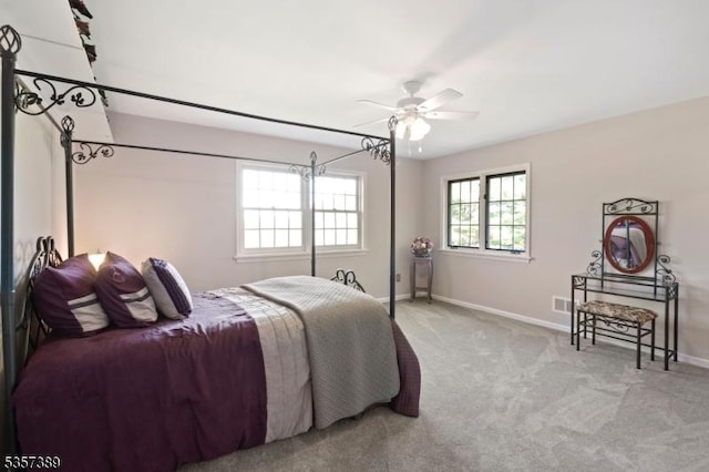 6 Wintermute Farm Ln, Tewksbury Twp, NJ 08833 - bedroom with baseboards, light colored carpet, and ceiling fan