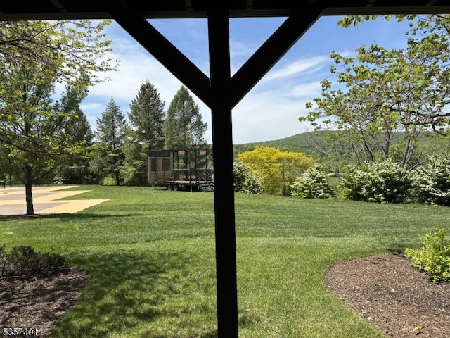 2 Chamonix Dr Unit 107, Vernon Twp, NJ 07462 - view of grassy yard with a trampoline