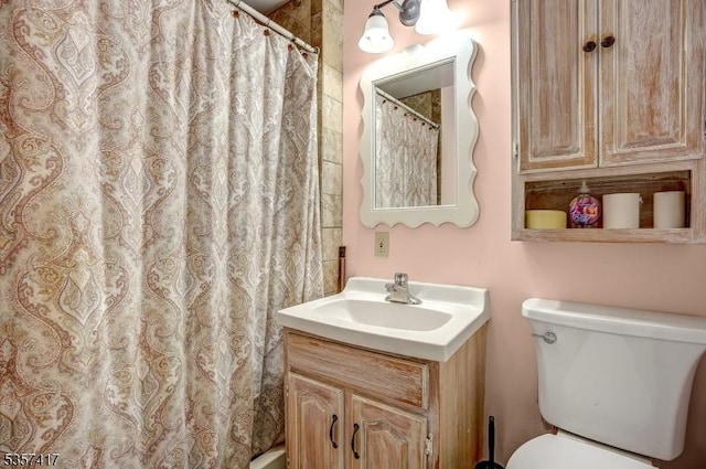 2 Troll Ln, Rockaway Twp, NJ 07866 - full bath with toilet, vanity, and a shower with shower curtain