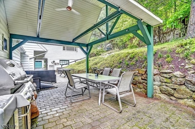 2 Troll Ln, Rockaway Twp, NJ 07866 - view of patio / terrace featuring outdoor dining area and ceiling fan