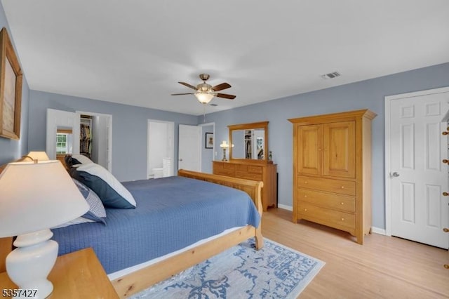 19 Bennington Dr, Mount Olive Twp, NJ 07836 - bedroom featuring light wood-type flooring, baseboards, and a ceiling fan