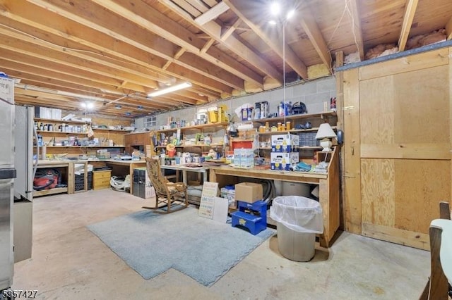 19 Bennington Dr, Mount Olive Twp, NJ 07836 - unfinished basement featuring a workshop area